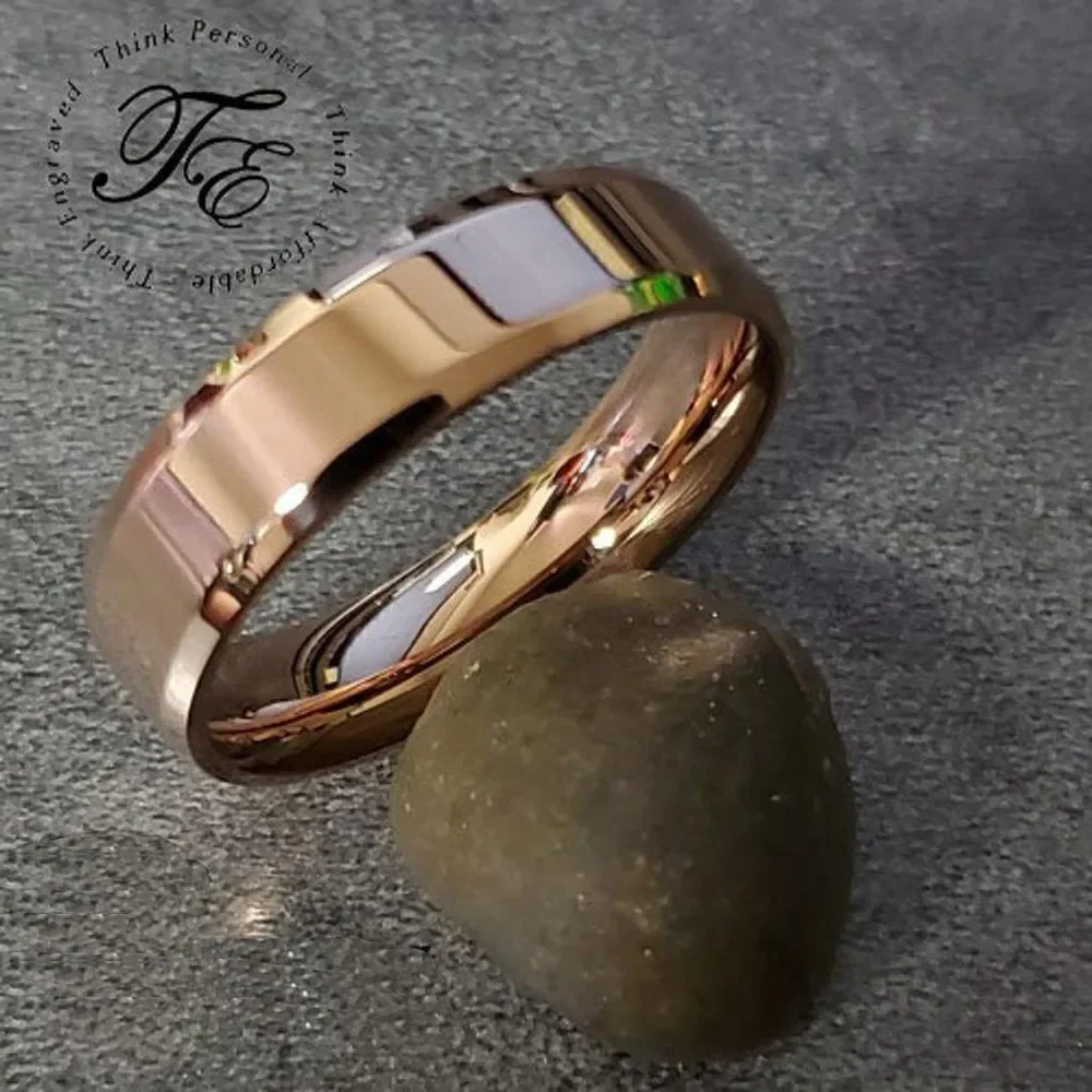 Men's or Women's Promise Ring Rose Gold IP